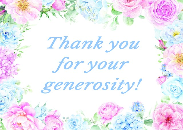 Landscape floral thank-you sign for the gift table